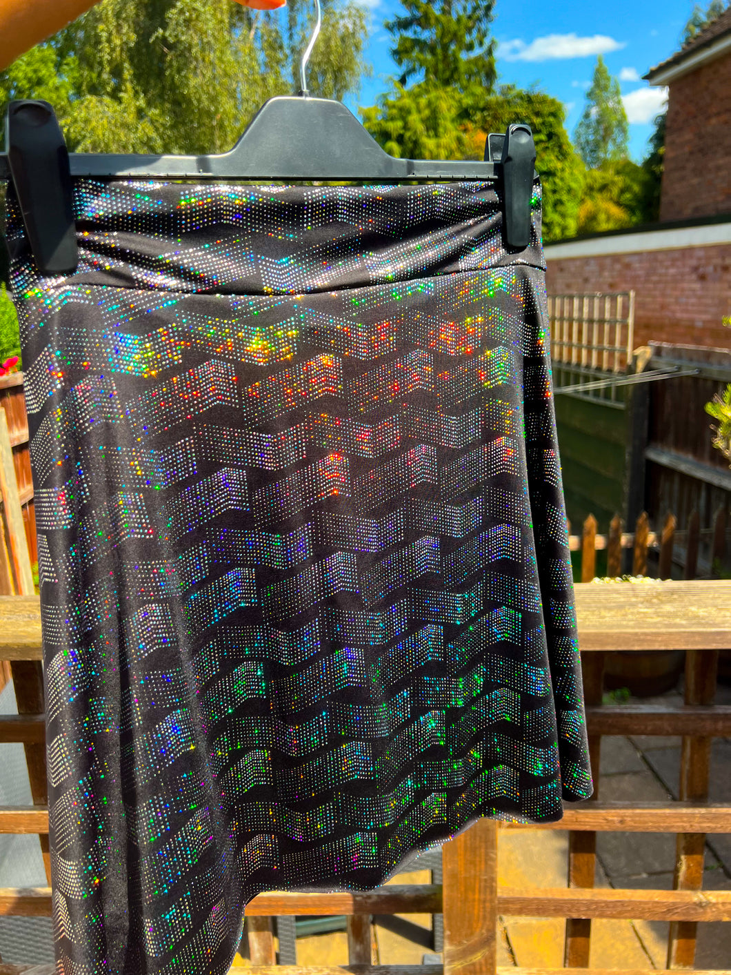 Black Crystal Wave Tennis Skort UK M/L(16) SALE