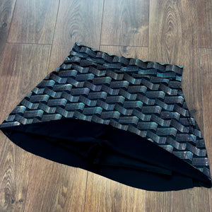 Black Crystal Wave Tennis Skort UK M/L(16) SALE