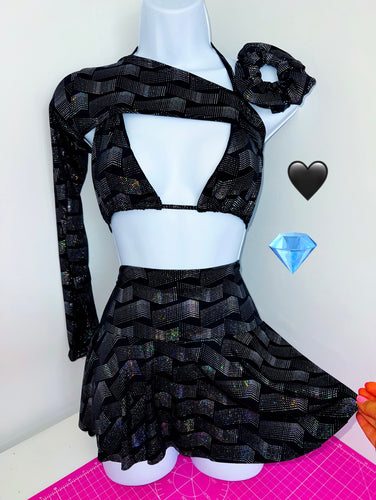 Black Crystal Wave 4 Piece Set