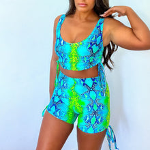 Sea Snake Double Ruched Mini Shorts