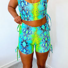 Sea Snake Double Ruched Mini Shorts