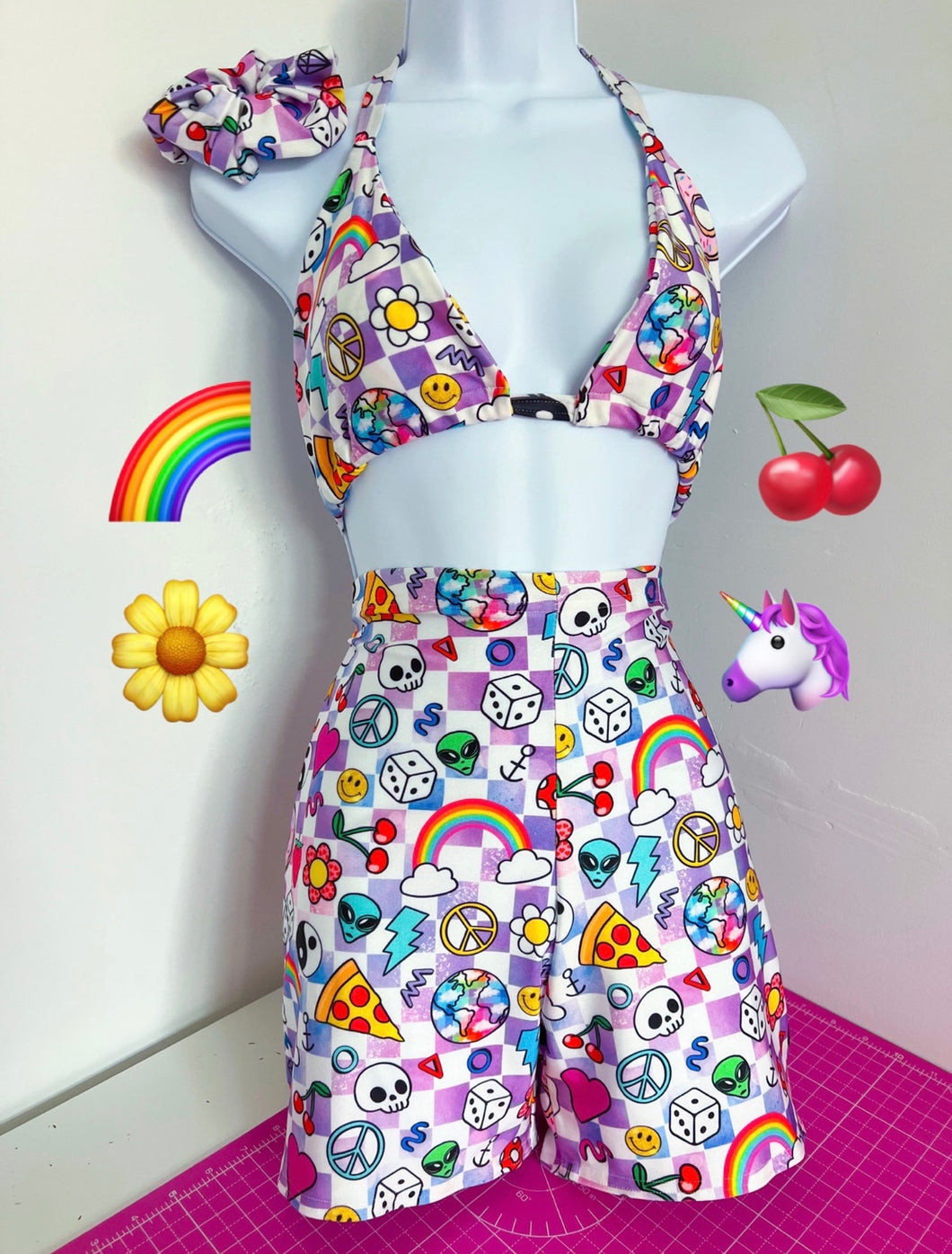 Y2K 3 Piece Shorts Set