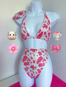Milkshake Cow High Rise 3 Piece Set UK M (12-14 D/E Cup) SALE