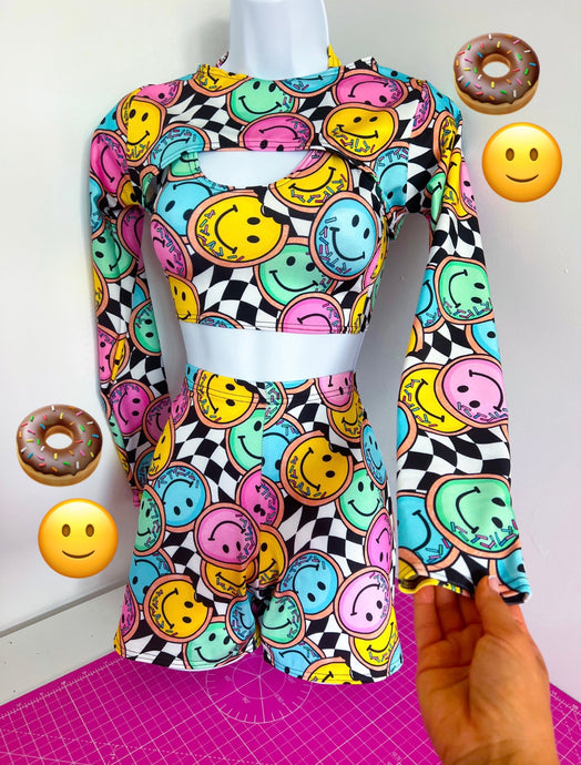 Donut Check 3 Piece Shorts Set