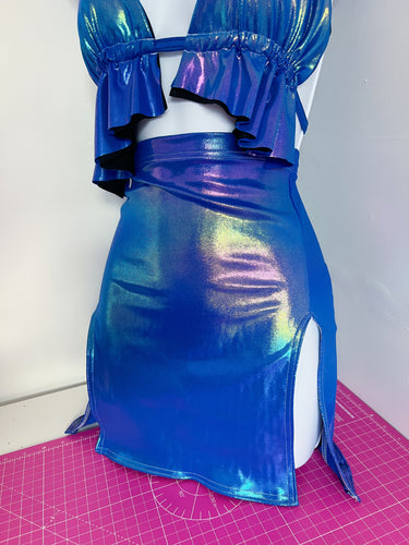 Blueberry Glaze Double Split Skirt UK M/12
