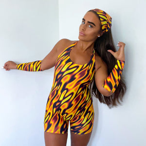 Playsuit Unitard Halter Neck Romper - (Choose Your Colour)