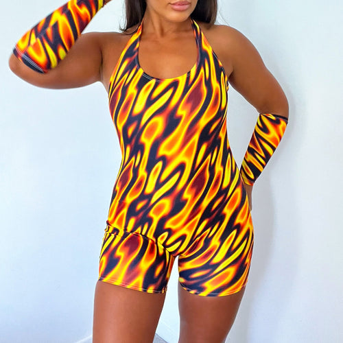 Playsuit Unitard Halter Neck Romper - (Choose Your Colour)