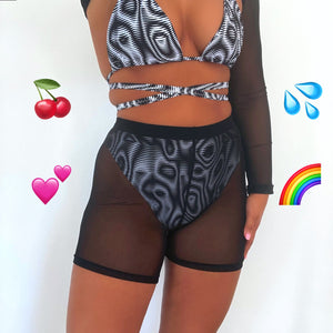 Black Mesh Mini Shorts(Mesh only)